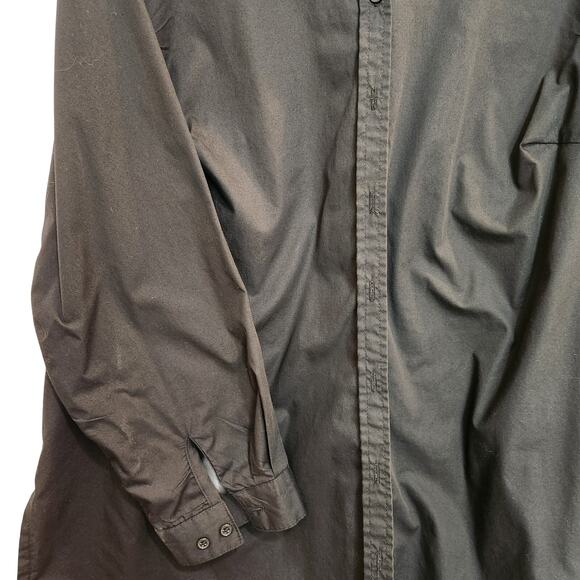 Roaman's Black Long Sleeve Collared Button Front Shirt Classic Casual Top Sz 18W - Picture 4 of 7